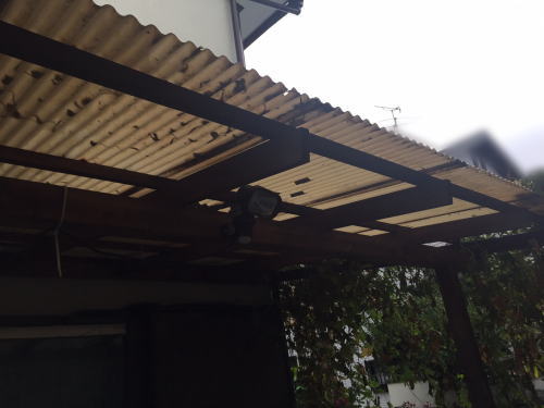 テラス屋根波板張替え前