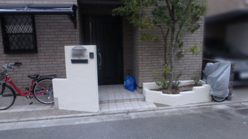 門柱・花壇塗装やり替え