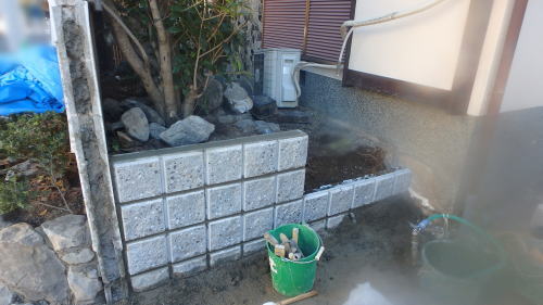 土留めブロック積み・階段ブロック積み