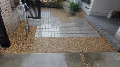 高槻市M様邸 アプローチ 洗い出し完了