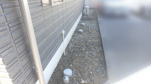 大阪府摂津市 新築外構工事 建物周囲すきとり