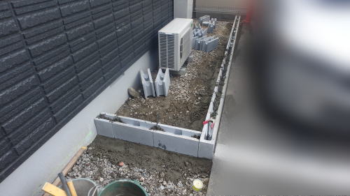 大阪府摂津市 建物周囲コンクリートブロック積み