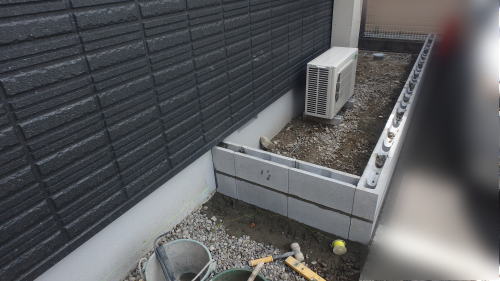 大阪府摂津市 建物周囲コンクリートブロック積み