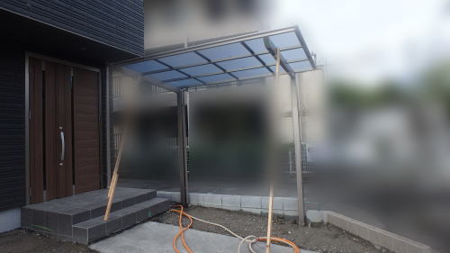 摂津市新築外構 自転車置き場サイクルポート設置 ネスカFミニ