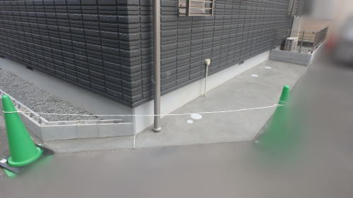 摂津市新築外構 建物周囲土間コンクリート打設