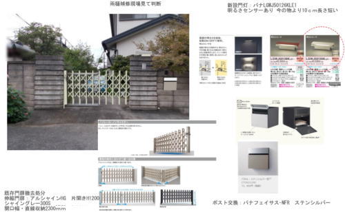 大阪府高槻市S様邸 門まわりリフォーム工事図面