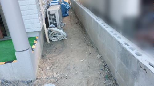 大阪豊中 新築外構 建物周囲整地