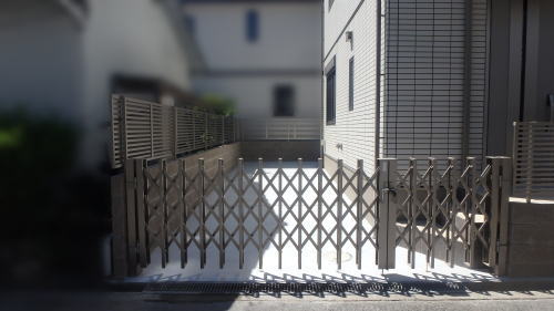 大阪高槻 新築外構 ガレージ
