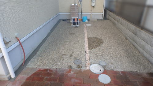 大阪寝屋川 防草リフォーム後 土間コンクリート打設
