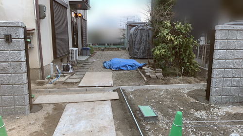 大阪茨木 ブロック積み・ポスト設置