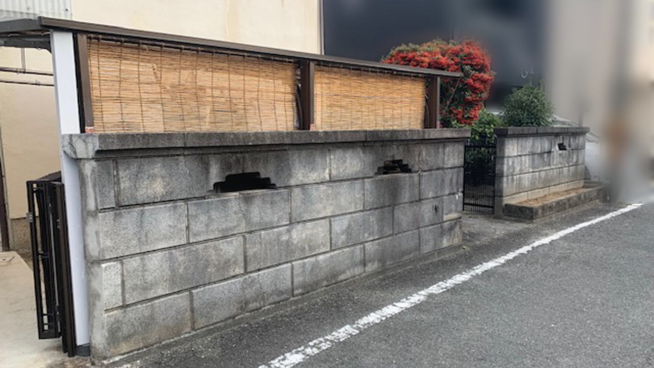 大阪府茨木市O様邸 門まわりリフォーム工事前
