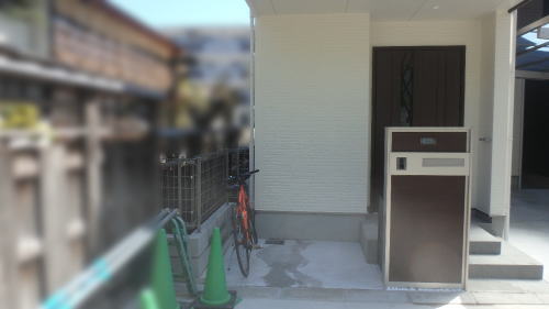 大阪茨木 新築外構 自転車置き場
