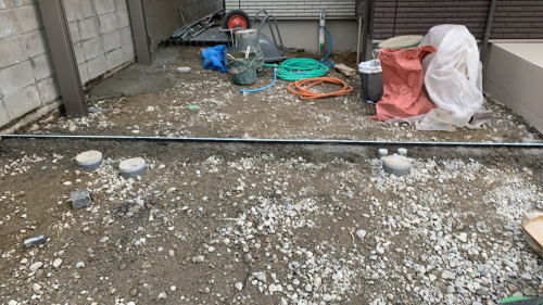 大阪茨木 ガレージ 伸縮目地設置
