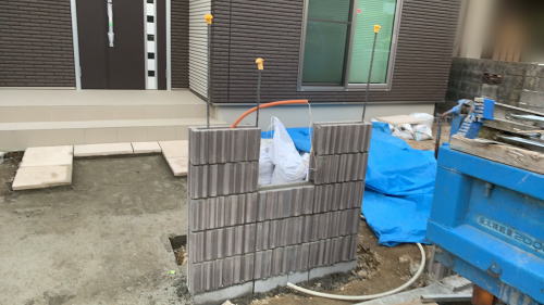 大阪茨木 門柱ブロック積み