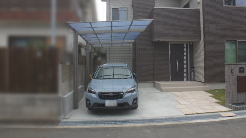 大阪茨木 新築外構 ガレージ