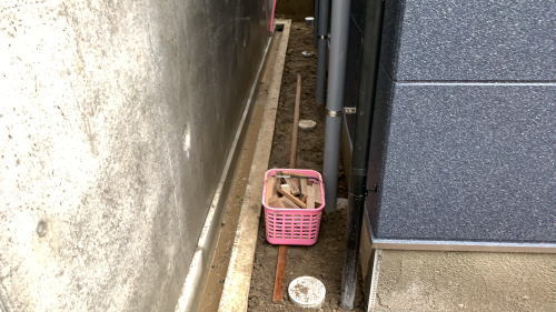 大阪 茨木 新築外構 建物周囲整地