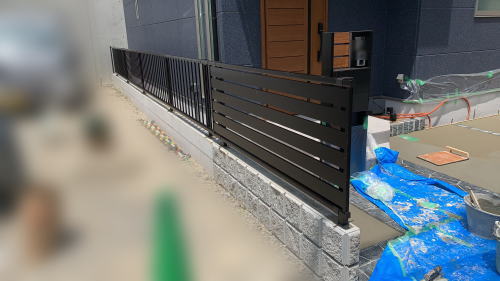 大阪 茨木 境界ブロックフェンス設置