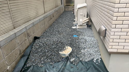 大阪高槻 アプローチ 階段下地工事