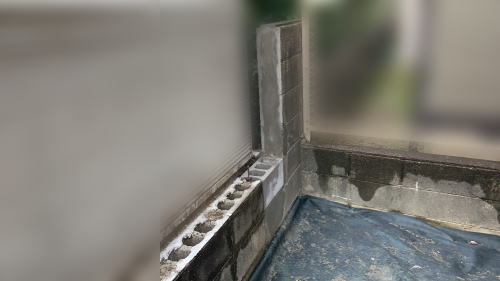 大阪高槻 建物周囲 一部ブロック補修