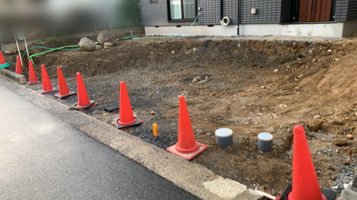 大阪高槻 新築外構 建物周囲整地