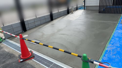 大阪茨木 ガレージ 土間コンクリート打設