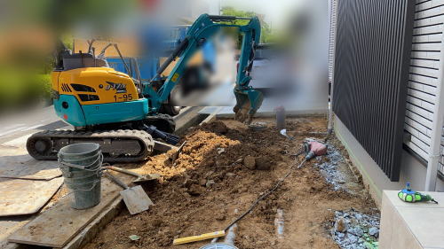 大阪高槻 新築外構 ガレージスキトリ