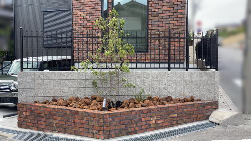 大阪高槻 外構リフォーム 花壇・ブロック英