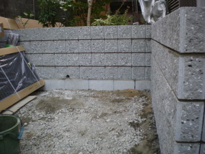 ブロック積み完了2