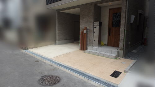 大阪市 アプローチ スタンプコンクリート打設