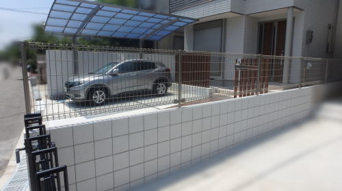 大阪豊中 境界ブロック 化粧ブロック積み