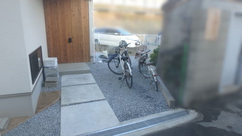 大阪島本町 新築外構 ガレージ