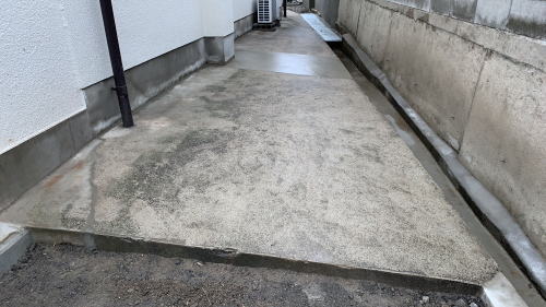 大阪枚方 外構リフォーム 土間コンクリート打設