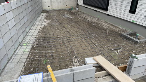 大阪茨木 アプローチ 下地調整・型枠設置
