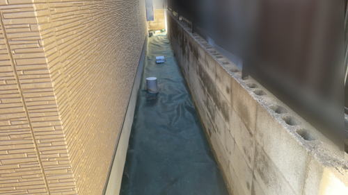 大阪鳥飼 隣地境界 ブロック積み