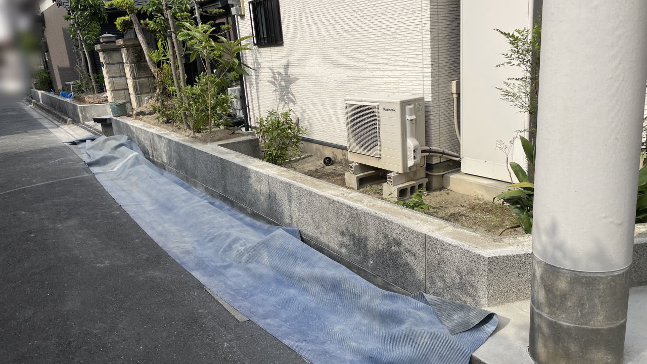 大阪高槻 南西・西側 ブロック塀撤去完了