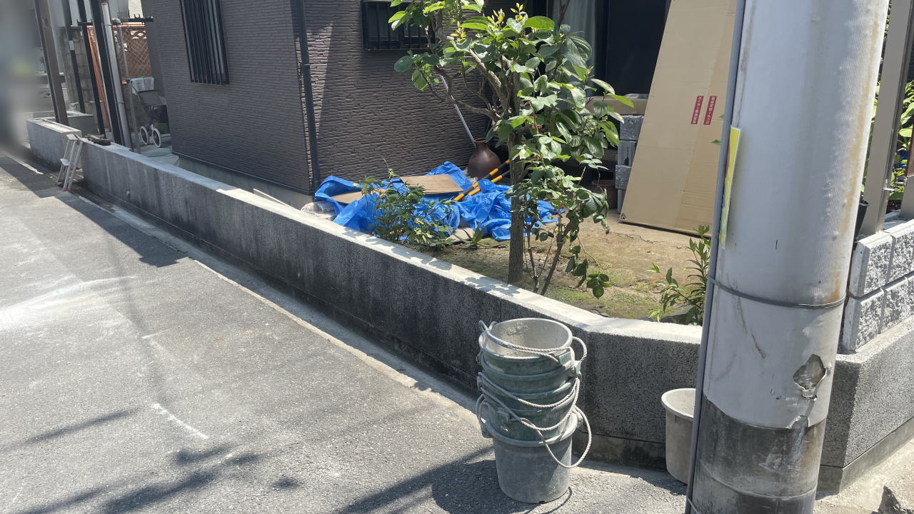 大阪高槻 北側 大谷石解体