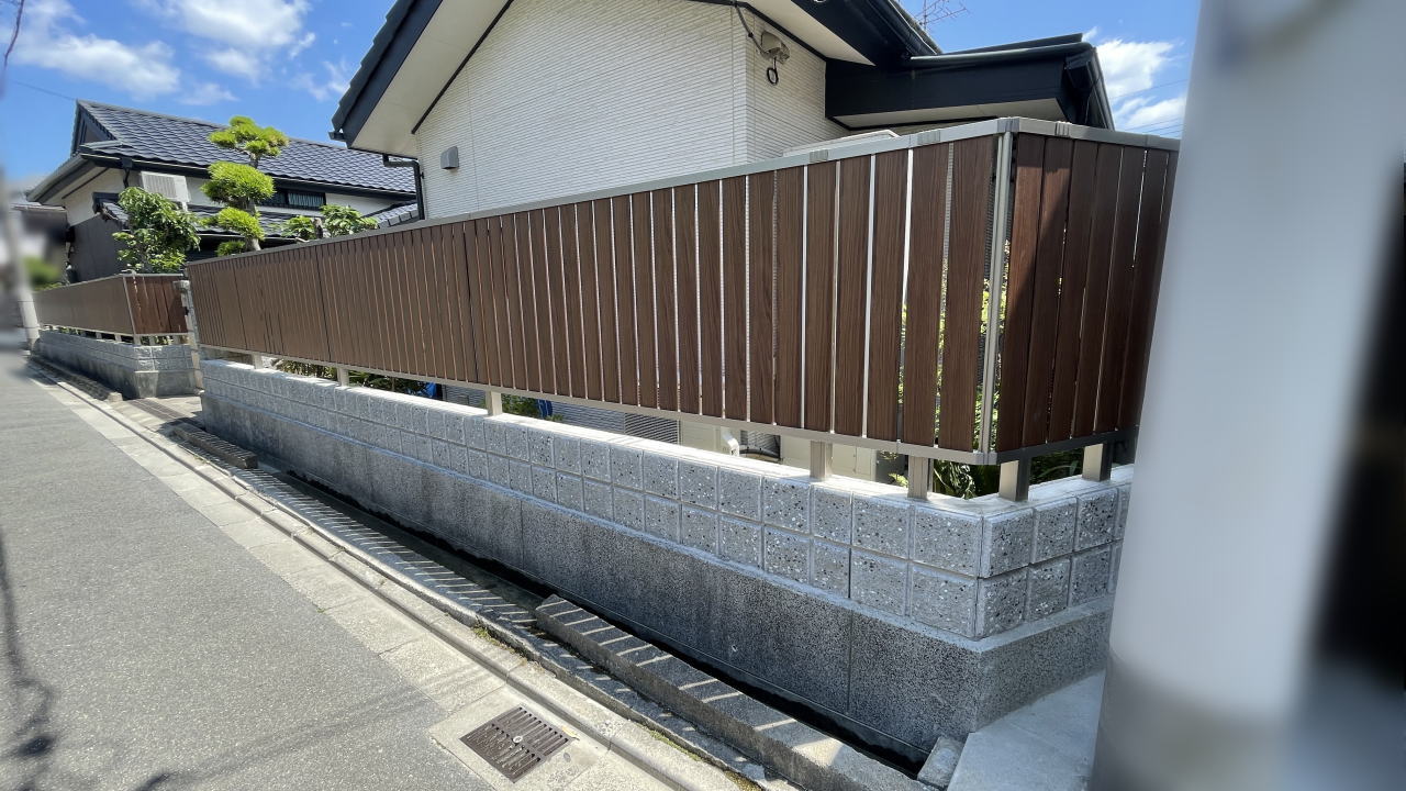大阪府高槻市O様邸 南西側 ブロック塀リフォーム後
