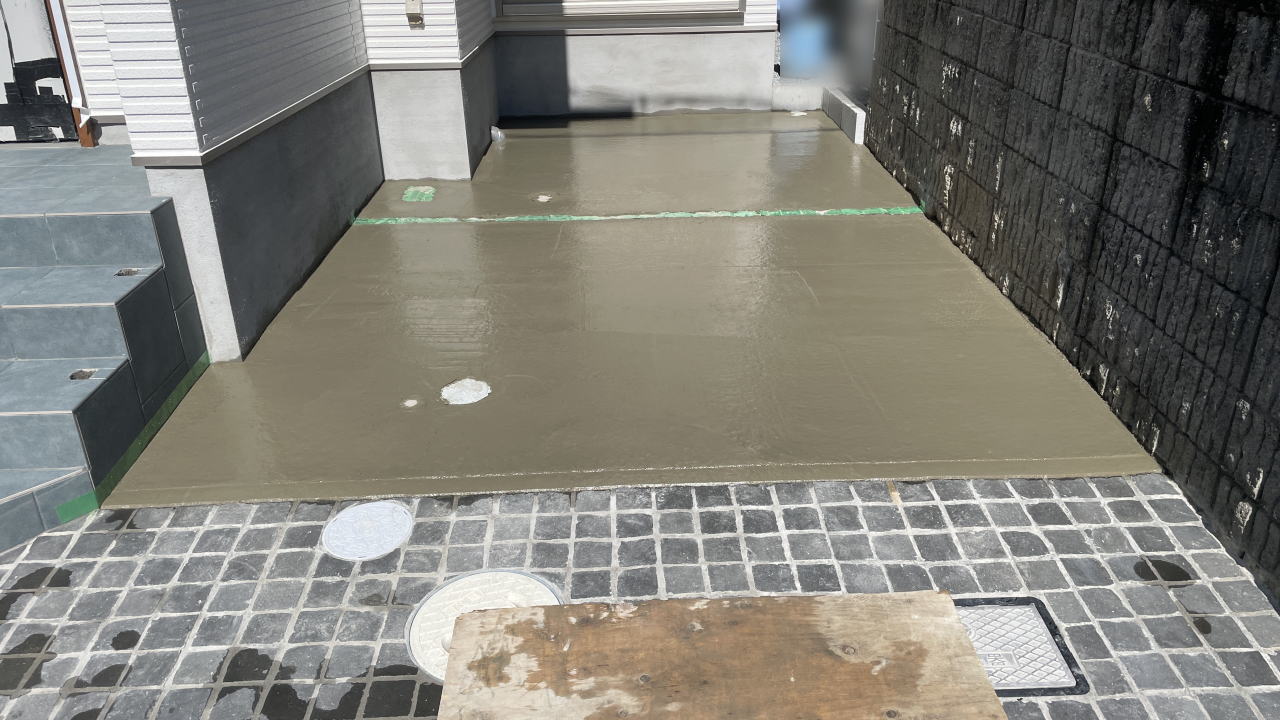 茨木 新築外構 建物周囲 砂利敷き