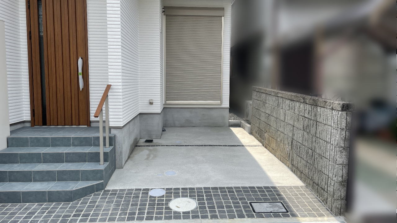 高槻市モデルハウス 新築外構 門まわり