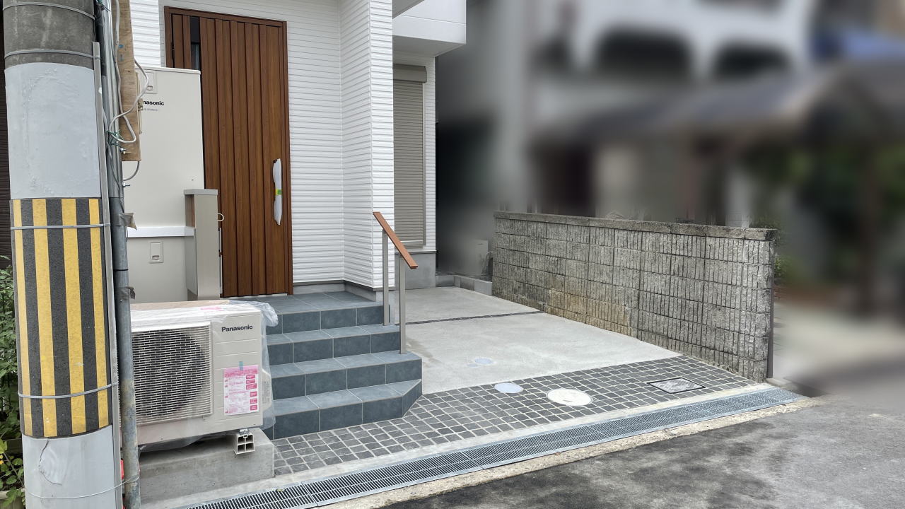 高槻市モデルハウス 新築外構 全体