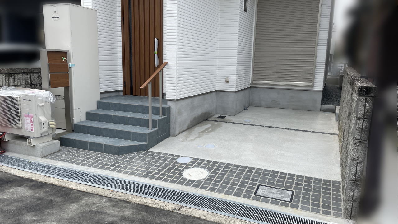 高槻市モデルハウス 新築外構 全体
